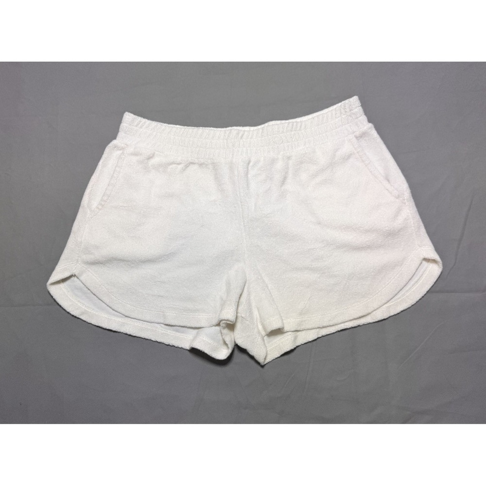 Faherty Solid White Cabana Towel Terry Cloth‎ Shorts Women's Size Large